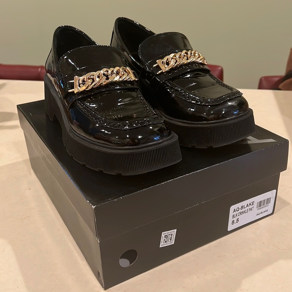 Aqua Black Patent Blake Loafers